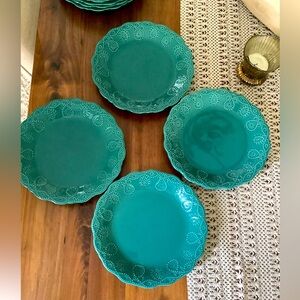 The pioneer woman, cowgirl lace pattern set of four salad/dessert plates